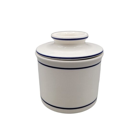 Blue and White Butter Bell Crock Ceramic French Country Butter Keeper Norpro - Picture 1 of 7